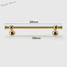 Polished Gold and Silver T-Bar Cabinet Handles – Modern Drawer and Wardrobe Pulls (55mm-220mm) TB2036-220PG Handles