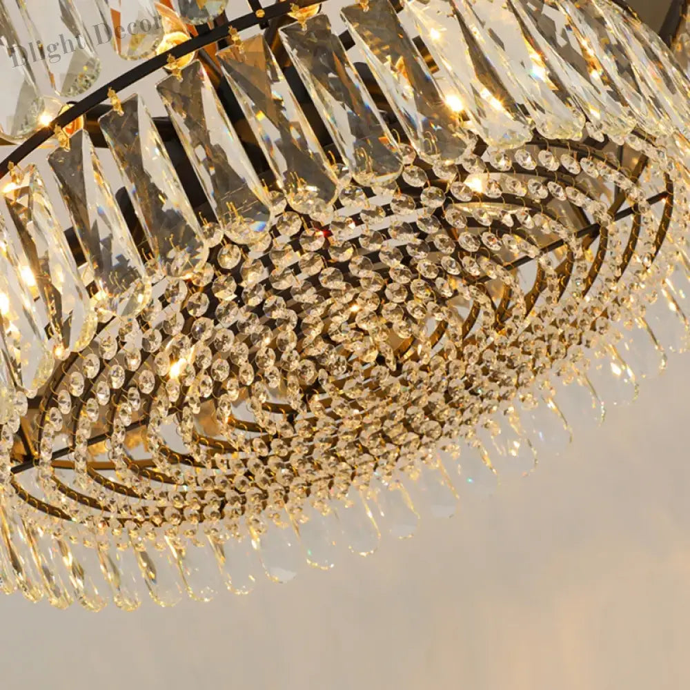 Postmodern Light Stainless Steel Crystal Chandelier - Starry Sky Illumination For Living Dining And