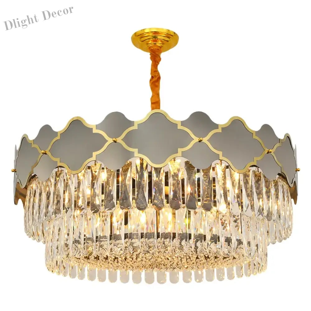 Postmodern Light Stainless Steel Crystal Chandelier - Starry Sky Illumination For Living Dining And