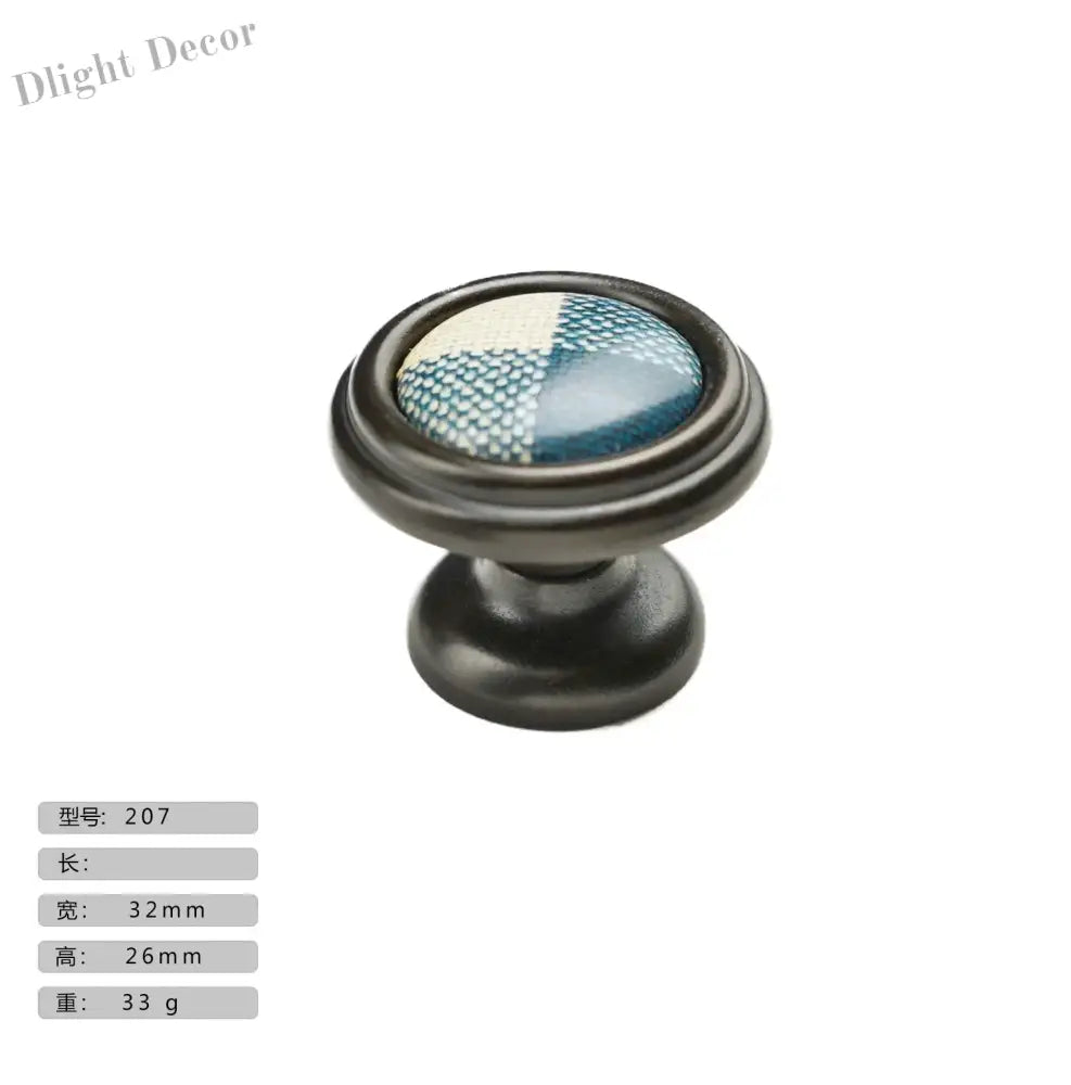 Precision Ceramic Cabinet Handles – American Style Plaid Knobs for Wardrobes and Kitchen Furniture 207-1 Handles