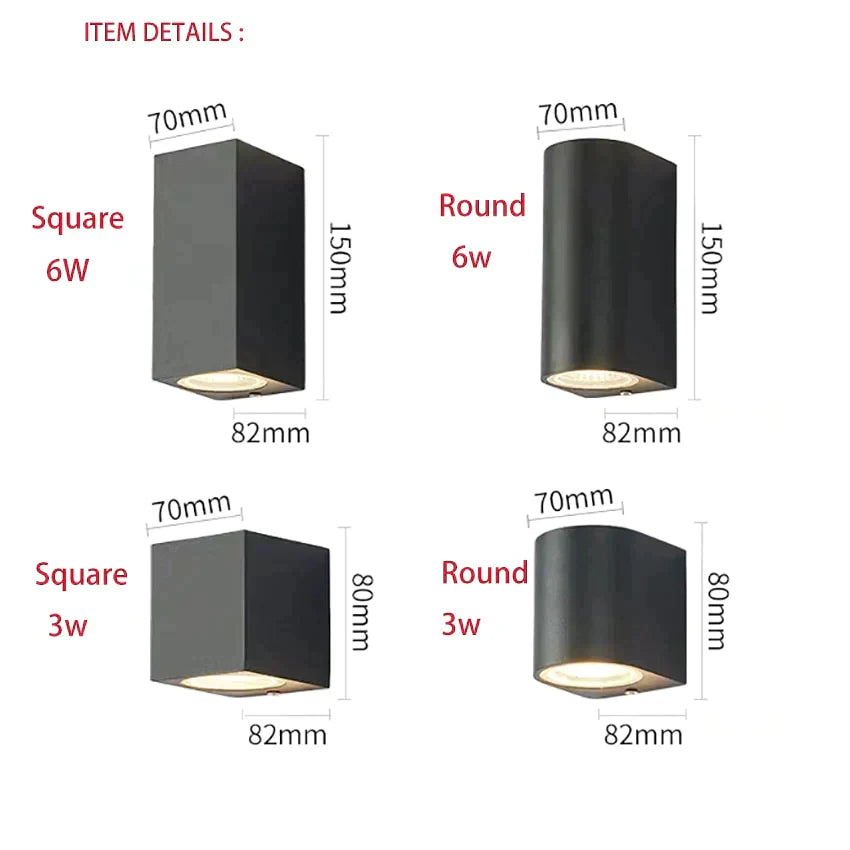 Déborah’s 3W/6W Led Aluminum Wall Lamp - Modern Square Outdoor Waterproof Sconce Bl22 Lamps