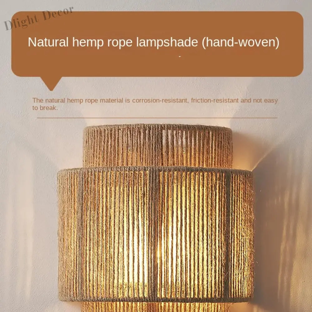 Retro Bohemian Rattan Wall Lamp - Artistic Lighting For Bedroom Restaurant And More Wall Lamp