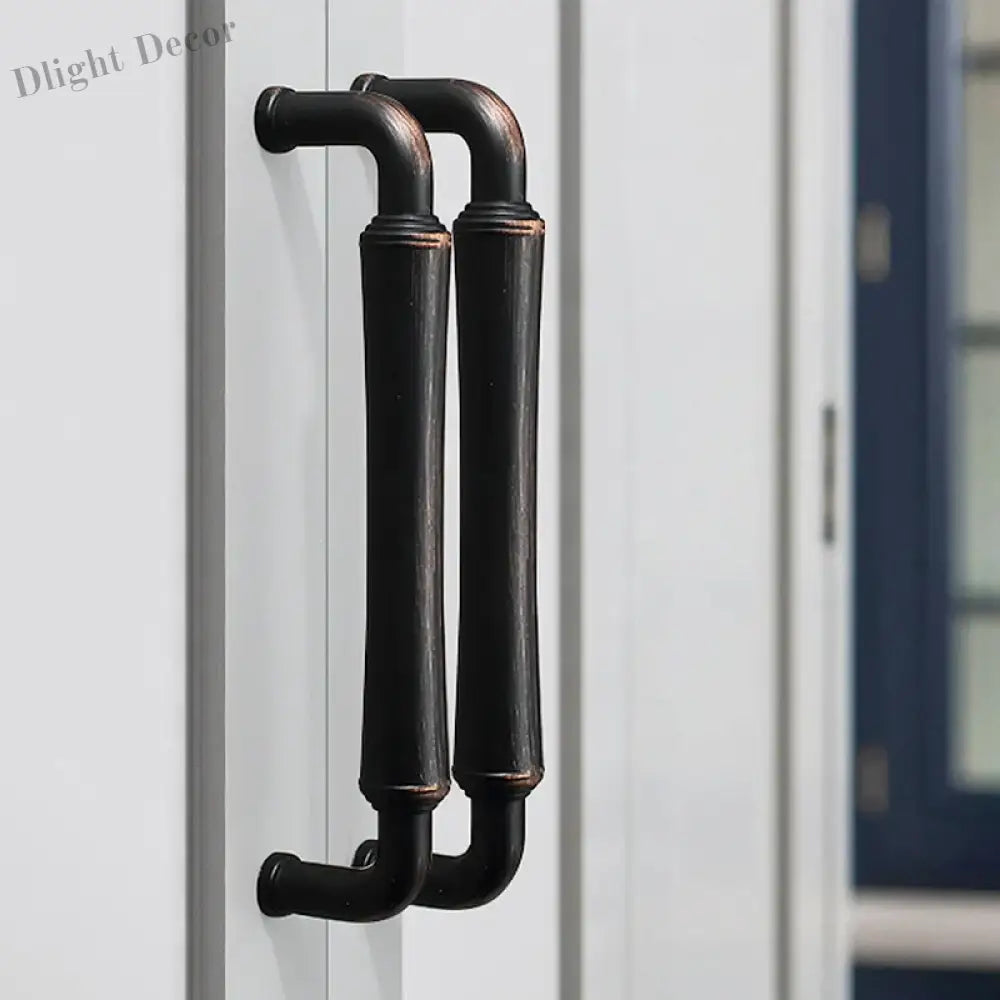 Retro Bronze and Black-Red Cabinet Handles - Nordic Square Zinc Alloy Pulls for Wardrobes and Furniture Handles