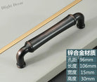 Retro Bronze and Black-Red Cabinet Handles - Nordic Square Zinc Alloy Pulls for Wardrobes and Furniture Black red 96mm