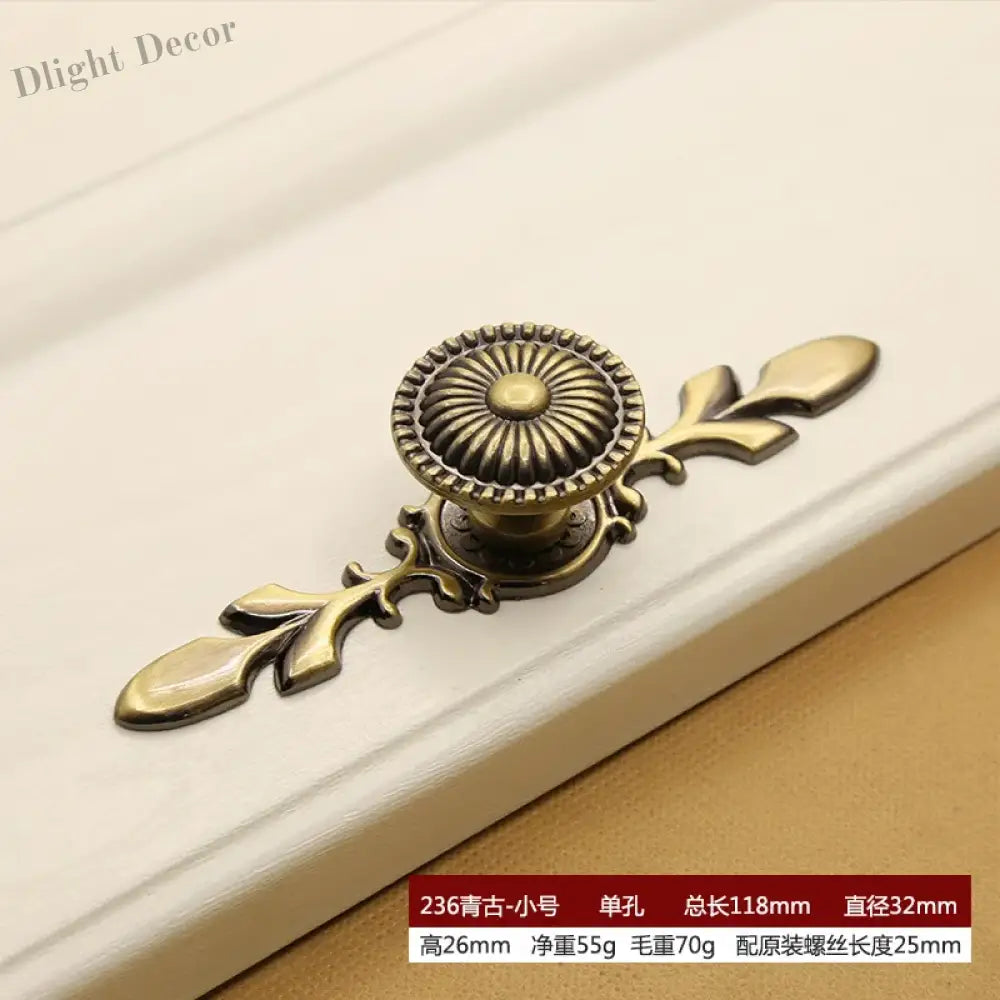 Retro Bronze Cabinet Handles - Antique Metal Kitchen Door Pulls and Wardrobe Knobs 128mm 236-Small Handles