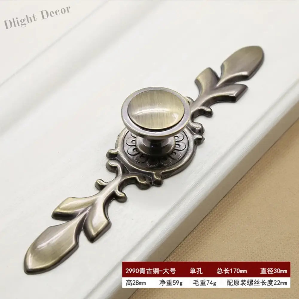 Retro Bronze Cabinet Handles - Antique Metal Kitchen Door Pulls and Wardrobe Knobs 128mm 2990-Large Handles