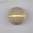 Retro Dinosaur Egg - Shaped Natural Stone Art Wall Lamp - Yellow Travertine Hemisphere Led Sconce