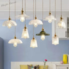 Retro Glass Chandelier Single Head Clear Pendant Lamps Restaurant Tea Room Bar Bedrooms Studio Cafe