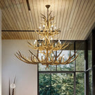 Retro Led Antler Chandeliers - Creative Resin Pendant Lamps For Living Dining Rooms Bars Hotels And