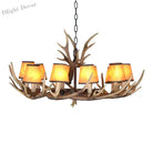 Retro Style Antler Resin Chandelier - Sweeping Gold Spray Paint Finish For Living And Dining Room