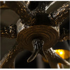 Retro Style Antler Resin Chandelier - Sweeping Gold Spray Paint Finish For Living And Dining Room