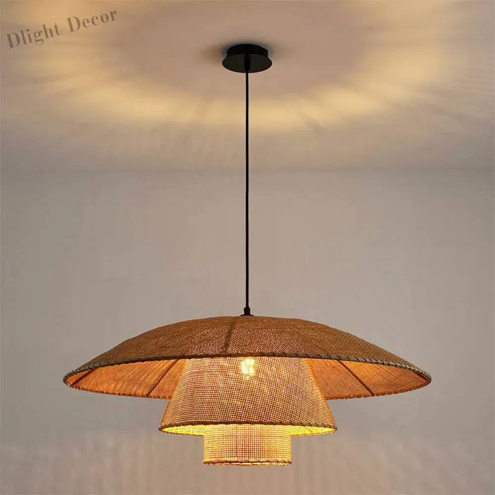 Retro Wabi - Sabi Rattan Pendant Light - Vintage Country Charm For Living Rooms Bedrooms Dining