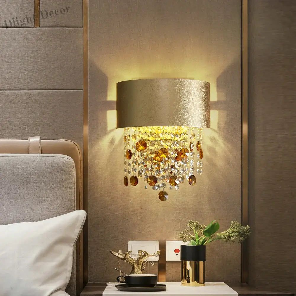 Ricardo - New Modern Bedroom Golden Retro Wall Lamp Elevate Your Space With Luxury Crystal Lighting