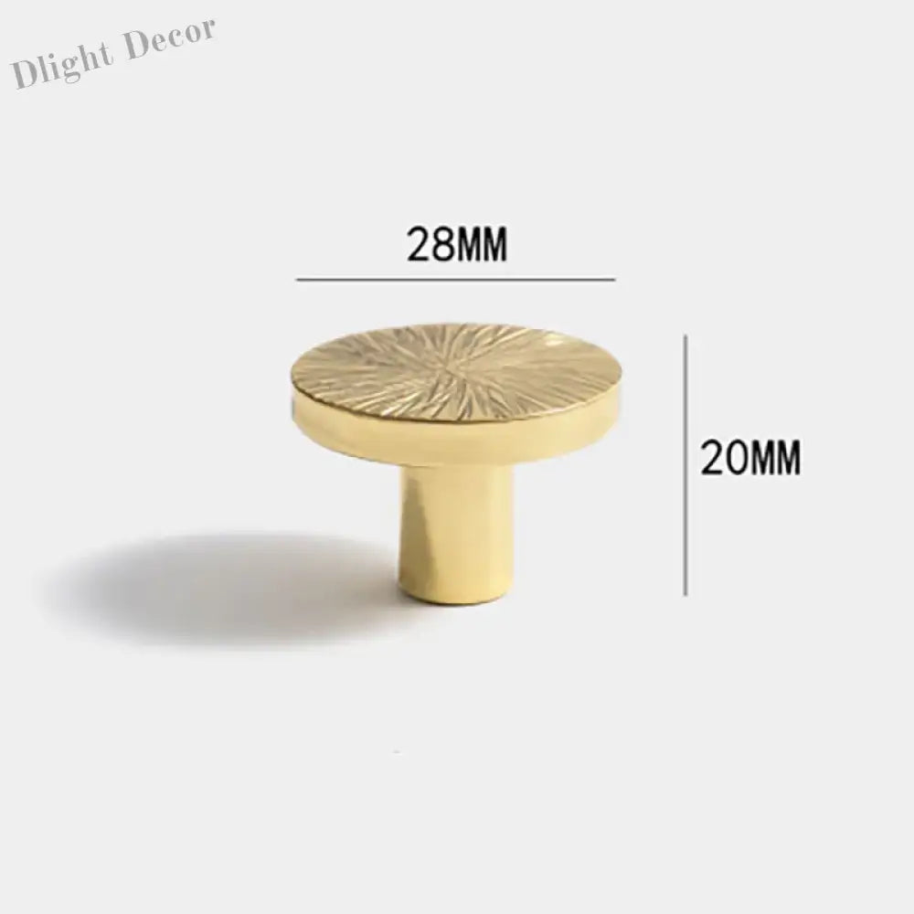 Round Brass Cabinet Handles and Knobs – Handmade Knurled Wardrobe Pulls 28mm round