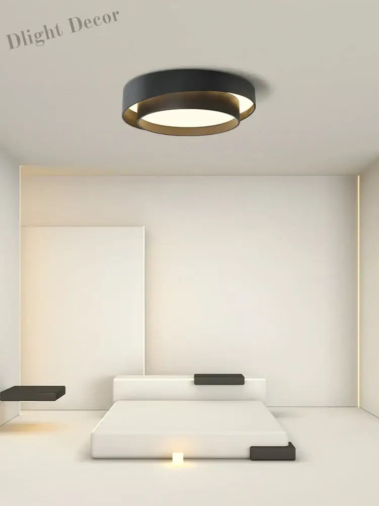 Round Ceiling Lamp - Modern Led Art Light Perfect For Studio Kitchen Bedroom Aisle Balcony And