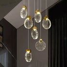 Round Crystal Pendant Light For Living Room Dining Stair Lamp Decoration Exhibition Hall Pendant