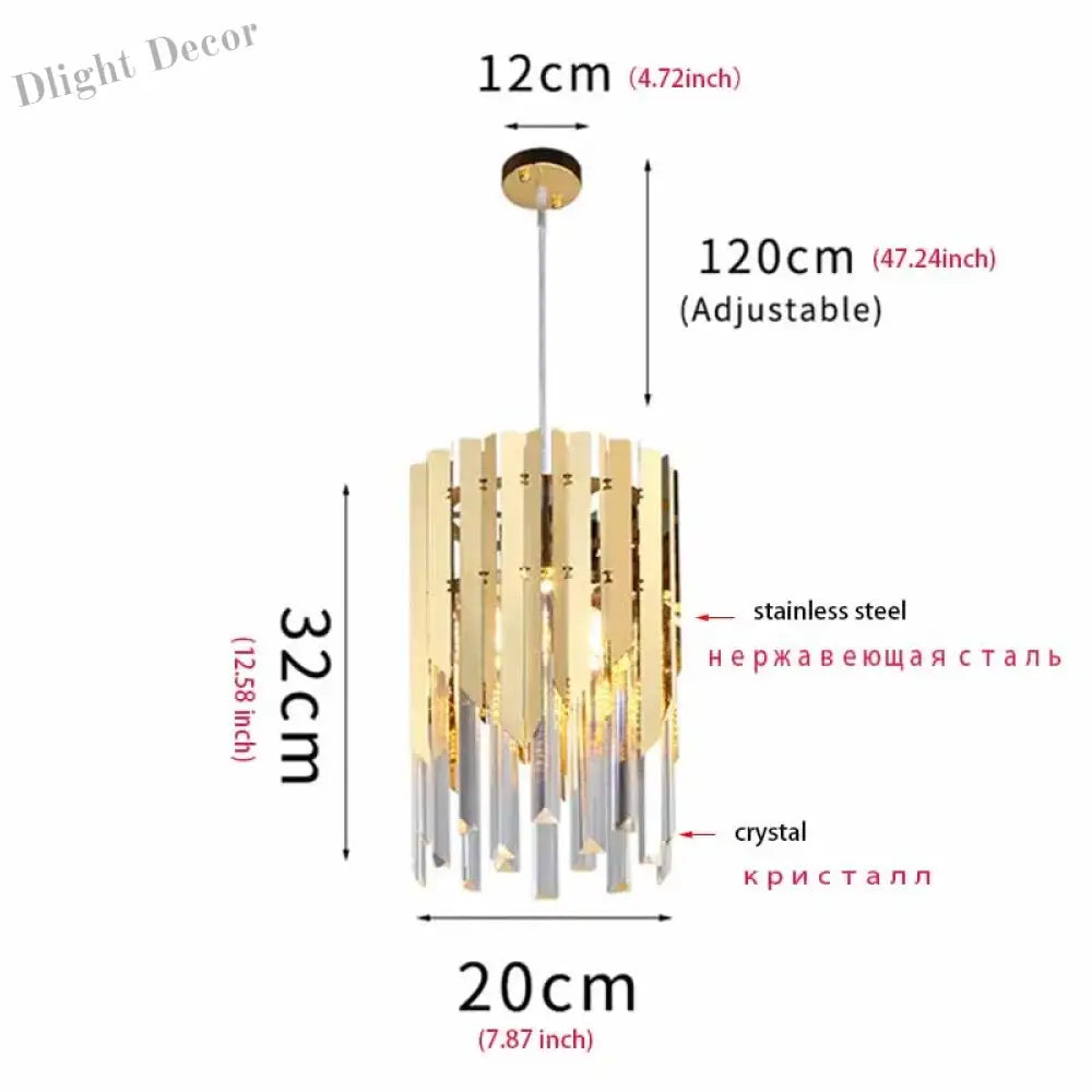 Round Gold K9 Crystal Led Chandelier For Living Spaces - Dining Bedroom And More Pendant Lights