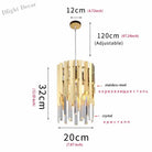 Round Gold K9 Crystal Led Chandelier For Living Spaces - Dining Bedroom And More Pendant Lights