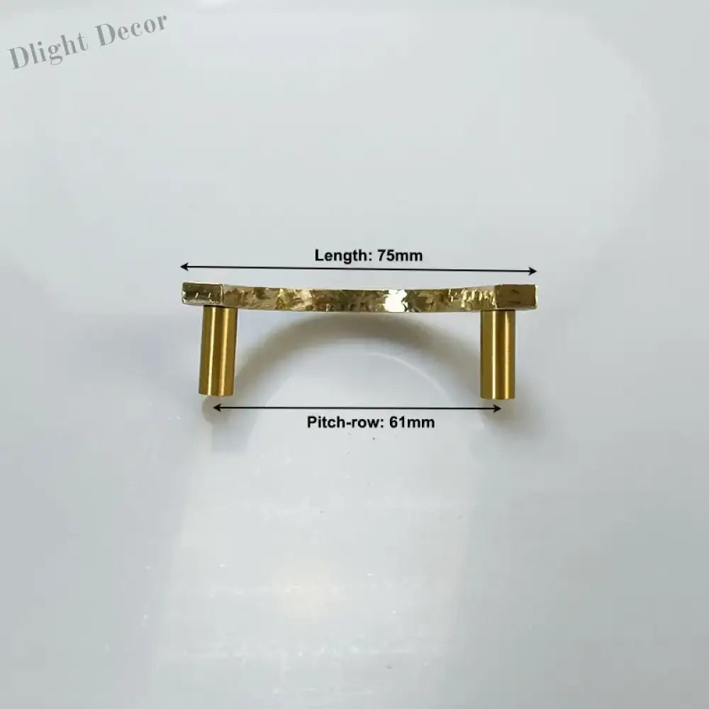 Round Hammered Brass Wardrobe Handles – Modern Knobs for Drawers Dressers and Cabinets (Circle & Semi-Circle)