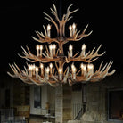 Rustic Antler Chandelier - Industrial Wind Lamps For Restaurant Internet Cafe And Hotel Decor