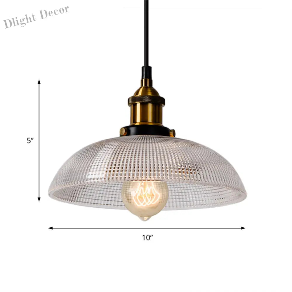 Sabelle’s Grid Glass Ceiling Light With Brass Bowl Shade - Industrial Elegance For Kitchens