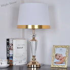 Sarok Modern Crystal Table Lamp - White Luxury Led Desk For Home And Office Decor