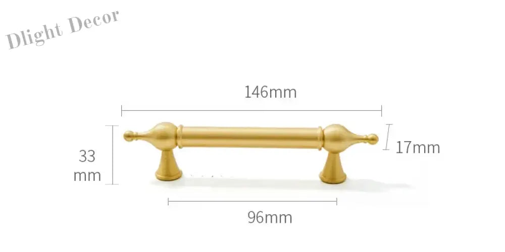 Satin Brass Cabinet Handles – Modern Ball Design Wardrobe Knobs and Drawer Pulls (French Style) 146mm Handles