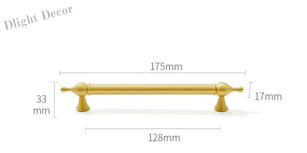 Satin Brass Cabinet Handles – Modern Ball Design Wardrobe Knobs and Drawer Pulls (French Style) 175mm Handles
