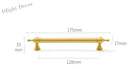 Satin Brass Cabinet Handles – Modern Ball Design Wardrobe Knobs and Drawer Pulls (French Style) 175mm Handles