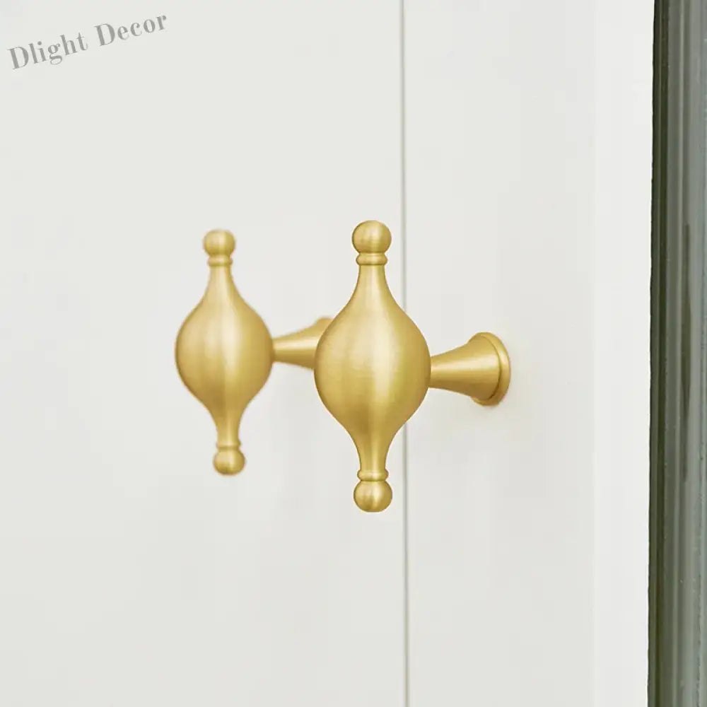 Satin Brass Cabinet Handles – Modern Ball Design Wardrobe Knobs and Drawer Pulls (French Style) Handles