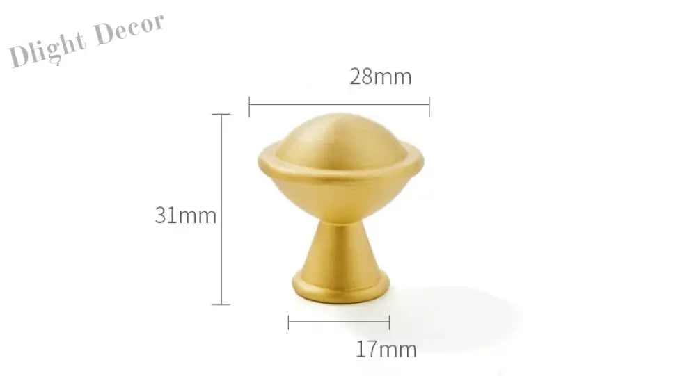 Satin Brass Cabinet Handles – Modern Ball Design Wardrobe Knobs and Drawer Pulls (French Style) 28mm knob Handles