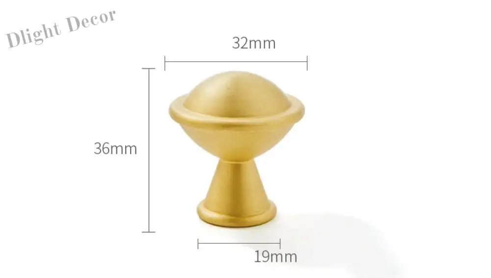 Satin Brass Cabinet Handles – Modern Ball Design Wardrobe Knobs and Drawer Pulls (French Style) 32mm knob Handles