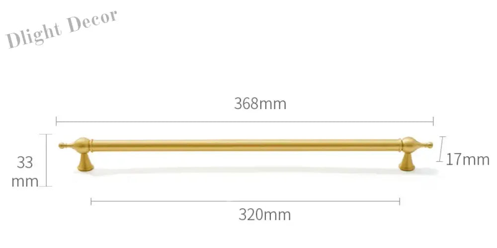 Satin Brass Cabinet Handles – Modern Ball Design Wardrobe Knobs and Drawer Pulls (French Style) 368mm Handles
