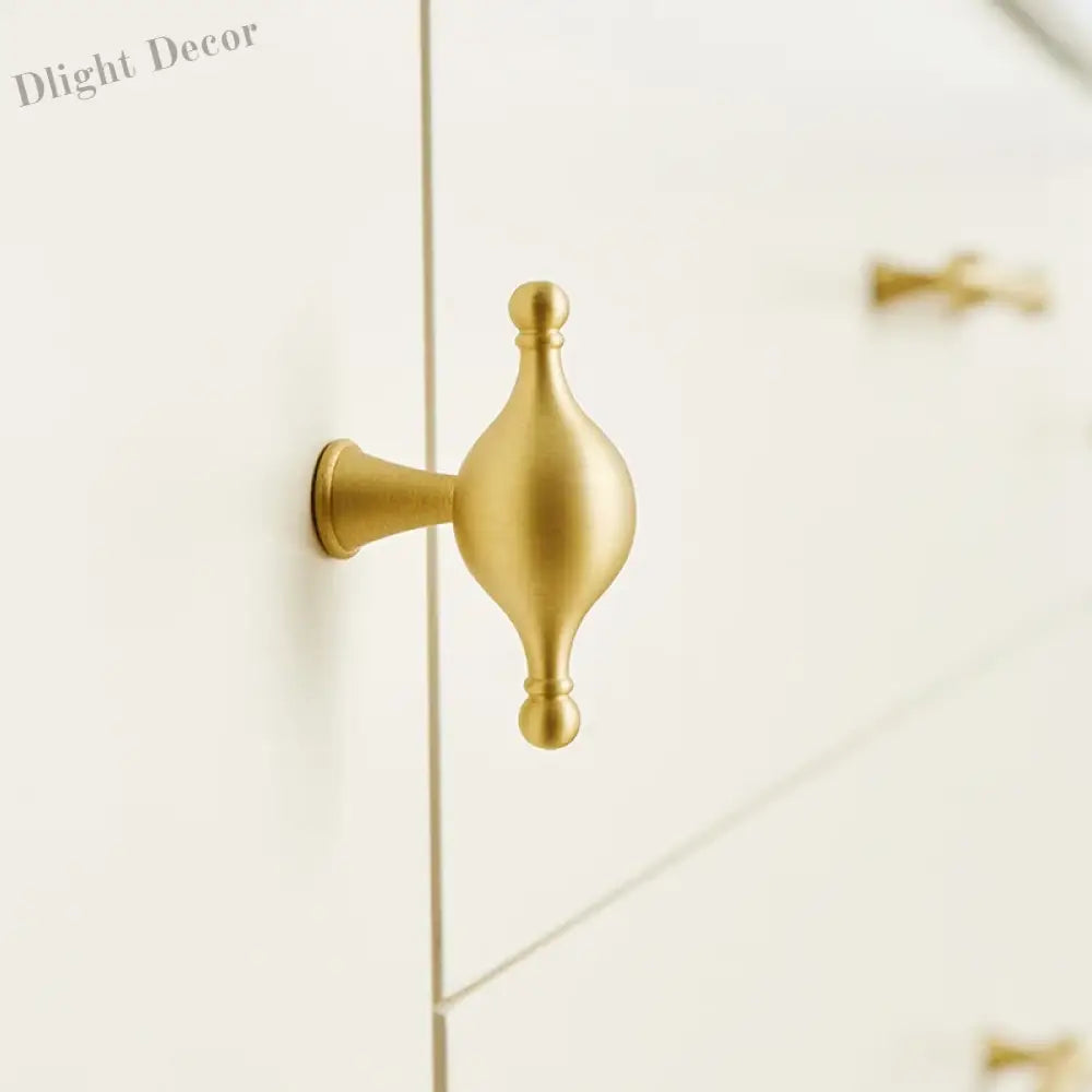 Satin Brass Cabinet Handles – Modern Ball Design Wardrobe Knobs and Drawer Pulls (French Style) Handles