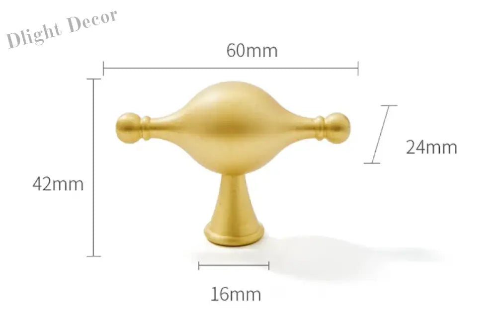 Satin Brass Cabinet Handles – Modern Ball Design Wardrobe Knobs and Drawer Pulls (French Style) 60mm T Handles