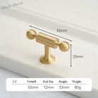 Satin Brushed Gold Brass Cabinet Handles – Modern Wardrobe and Drawer Knobs with French Style 2040-050 Handles