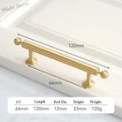Satin Brushed Gold Brass Cabinet Handles – Modern Wardrobe and Drawer Knobs with French Style 2040-120 Handles