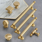 Satin Brushed Gold Brass Cabinet Handles – Modern Wardrobe and Drawer Knobs with French Style Handles