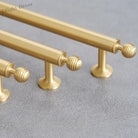 Satin Brushed Gold Brass Cabinet Handles – Modern Wardrobe and Drawer Knobs with French Style Handles