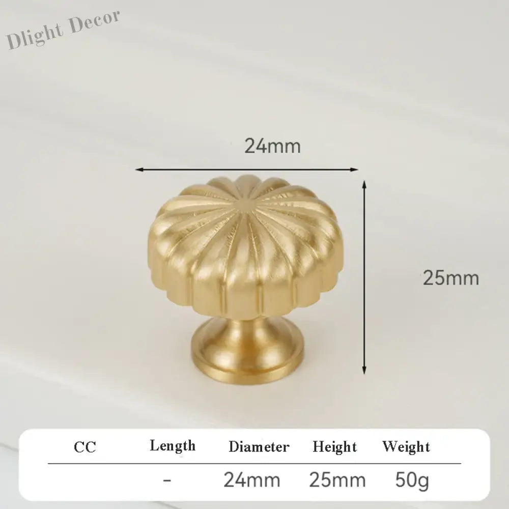 Satin Gold Brass Wardrobe Handles – Modern Drawer Knobs and Cabinet Bar Pulls (50mm-260mm) 24mm knob Handles