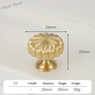 Satin Gold Brass Wardrobe Handles – Modern Drawer Knobs and Cabinet Bar Pulls (50mm-260mm) 24mm knob Handles