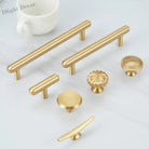 Satin Gold Brass Wardrobe Handles – Modern Drawer Knobs and Cabinet Bar Pulls (50mm-260mm) Handles