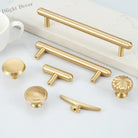 Satin Gold Brass Wardrobe Handles – Modern Drawer Knobs and Cabinet Bar Pulls (50mm-260mm) Handles