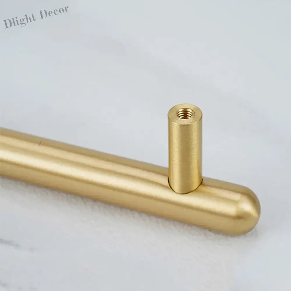 Satin Gold Brass Wardrobe Handles – Modern Drawer Knobs and Cabinet Bar Pulls (50mm-260mm) Handles
