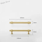 Satin Gold Furniture Handle – Solid Brass Cabinet Knobs and Drawer Pulls (50mm-358mm) 160mm length Handles