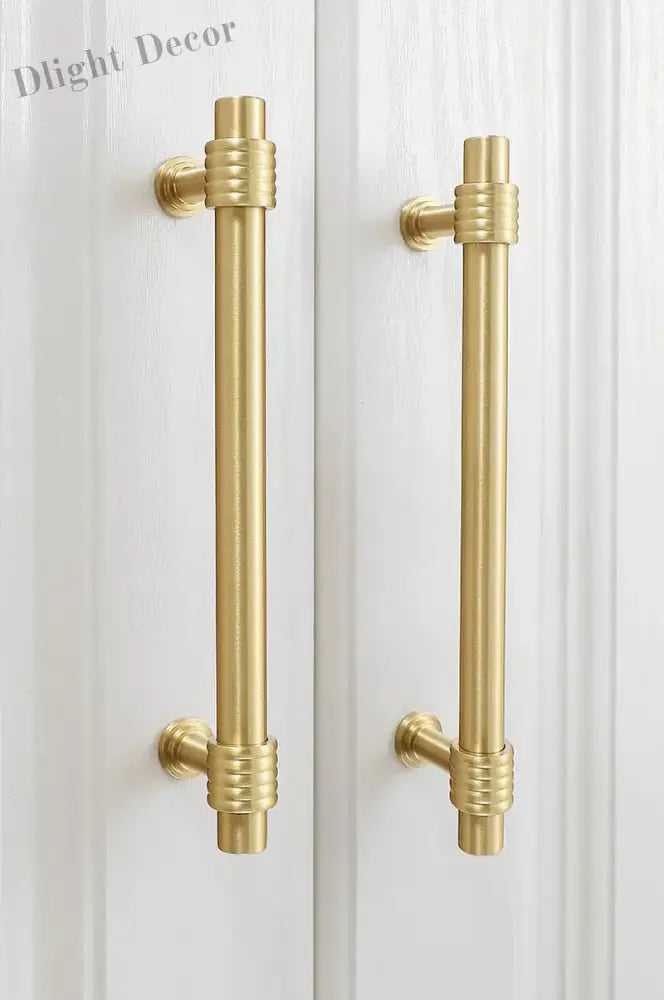 Satin Gold Furniture Handle – Solid Brass Cabinet Knobs and Drawer Pulls (50mm-358mm) Handles