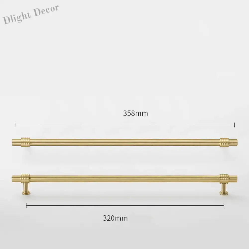 Satin Gold Furniture Handle – Solid Brass Cabinet Knobs and Drawer Pulls (50mm-358mm) 358mm length Handles