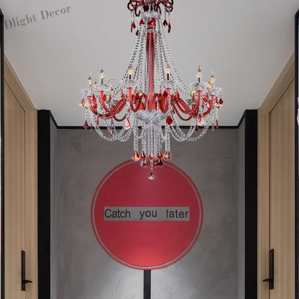 Scarlett’s Dazzling Red Crystal Chandelier