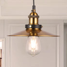 Sélène Barn Shade Metal Suspension Light - Industrial Style Brass / B