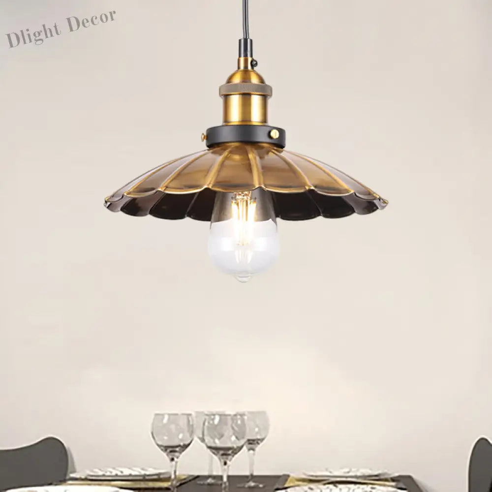Sélène Barn Shade Metal Suspension Light - Industrial Style